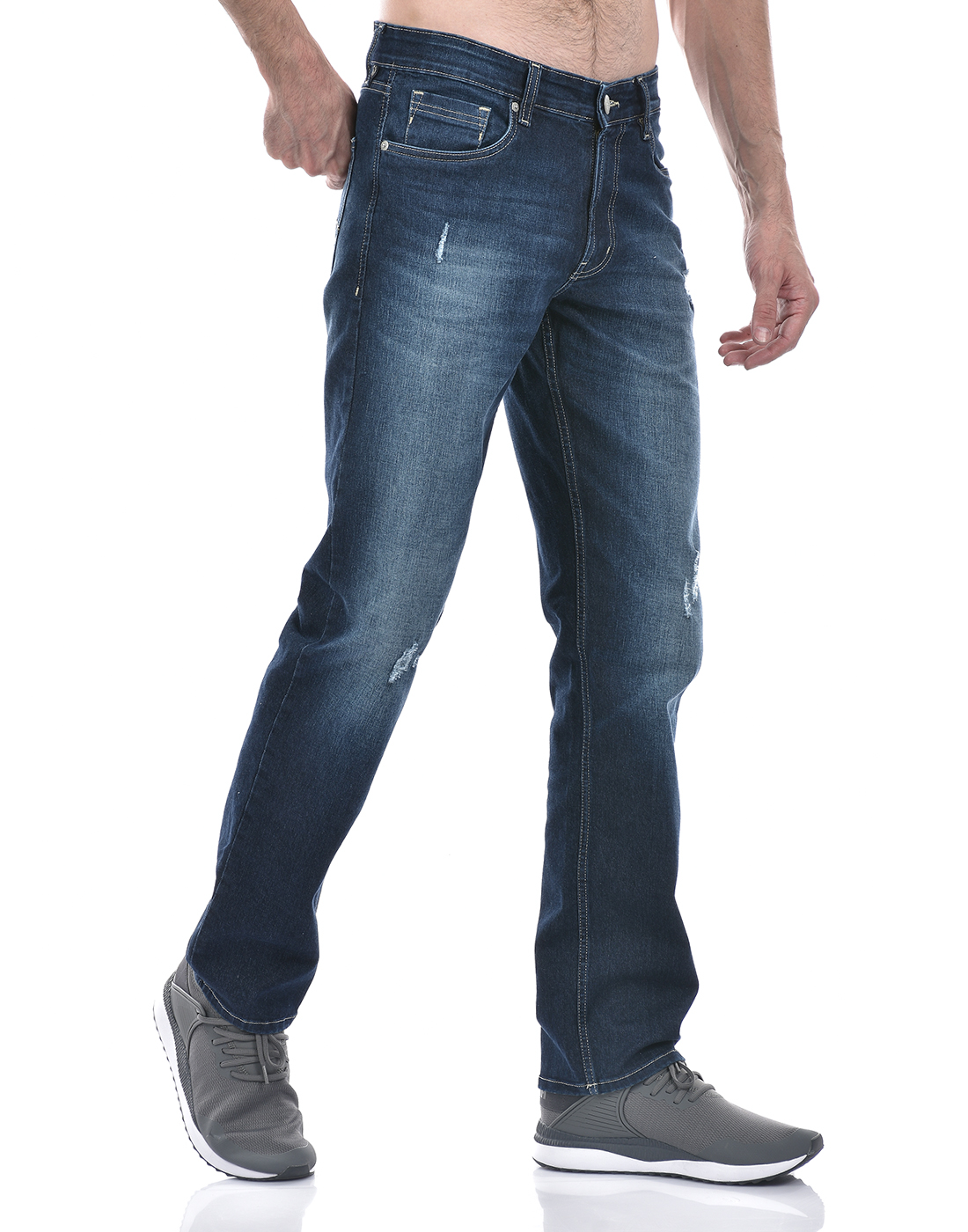 Numero Uno Men Solid Blue Jeans